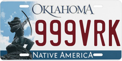 OK license plate 999VRK
