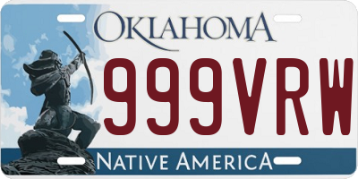 OK license plate 999VRW