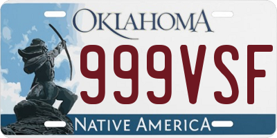 OK license plate 999VSF