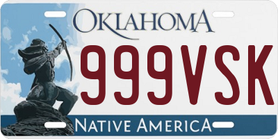 OK license plate 999VSK