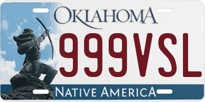 OK license plate 999VSL