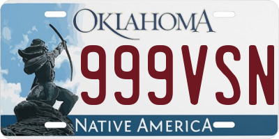 OK license plate 999VSN