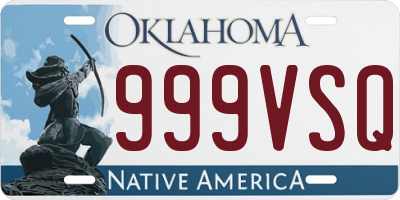 OK license plate 999VSQ