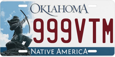 OK license plate 999VTM