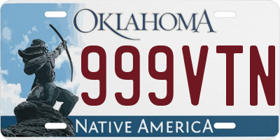 OK license plate 999VTN