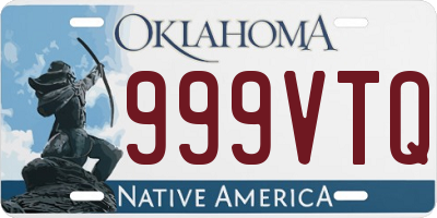 OK license plate 999VTQ