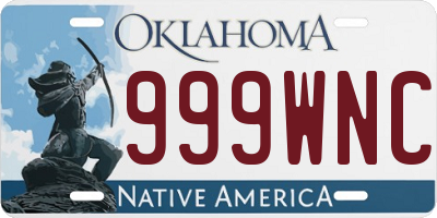 OK license plate 999WNC