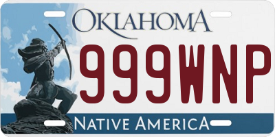 OK license plate 999WNP
