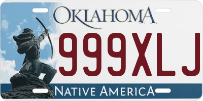 OK license plate 999XLJ