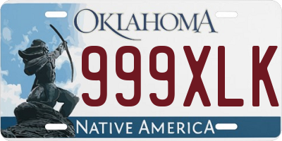 OK license plate 999XLK