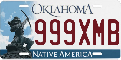 OK license plate 999XMB