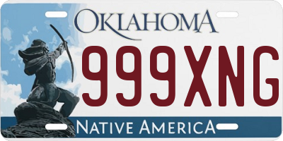 OK license plate 999XNG