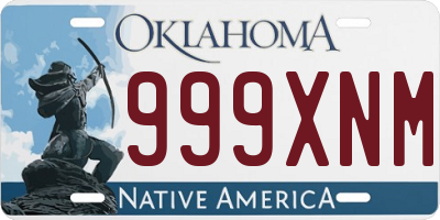 OK license plate 999XNM