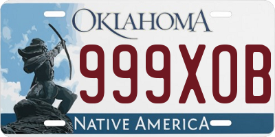 OK license plate 999XOB