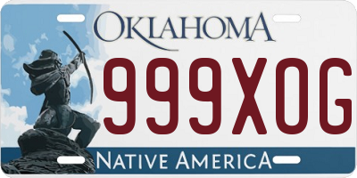 OK license plate 999XOG