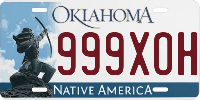 OK license plate 999XOH