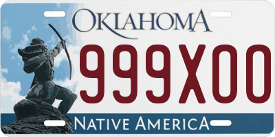 OK license plate 999XOO