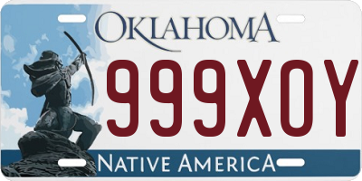 OK license plate 999XOY