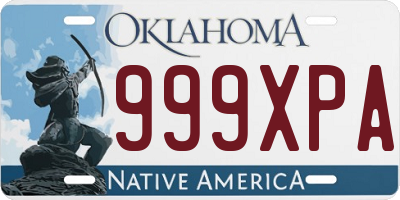OK license plate 999XPA