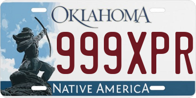 OK license plate 999XPR