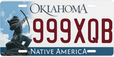 OK license plate 999XQB