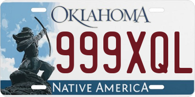 OK license plate 999XQL