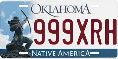 OK license plate 999XRH