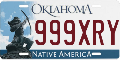 OK license plate 999XRY