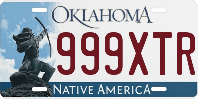 OK license plate 999XTR