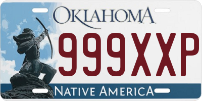 OK license plate 999XXP
