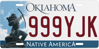 OK license plate 999YJK