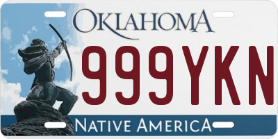 OK license plate 999YKN