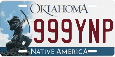 OK license plate 999YNP