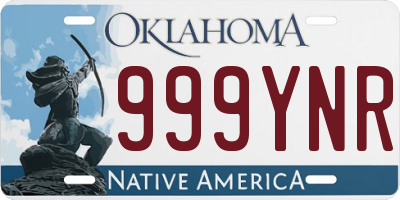 OK license plate 999YNR