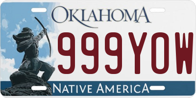 OK license plate 999YOW