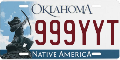 OK license plate 999YYT