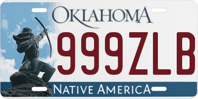 OK license plate 999ZLB