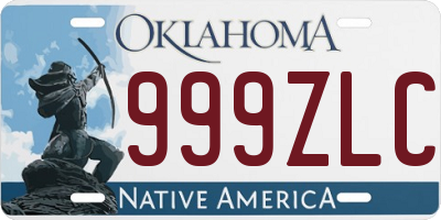 OK license plate 999ZLC