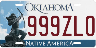 OK license plate 999ZLO