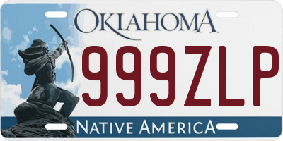 OK license plate 999ZLP