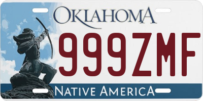 OK license plate 999ZMF