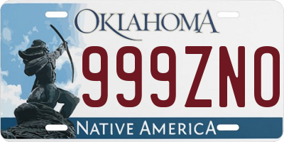 OK license plate 999ZNO