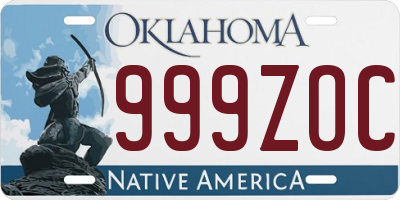 OK license plate 999ZOC