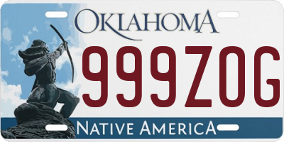 OK license plate 999ZOG