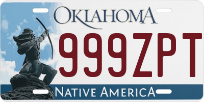 OK license plate 999ZPT