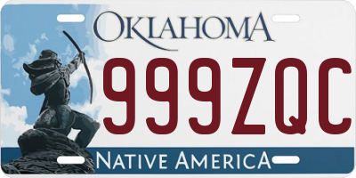 OK license plate 999ZQC