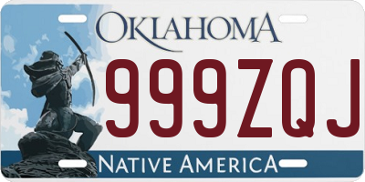 OK license plate 999ZQJ