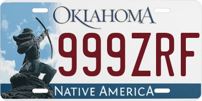 OK license plate 999ZRF