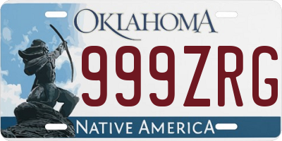 OK license plate 999ZRG