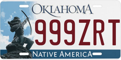 OK license plate 999ZRT